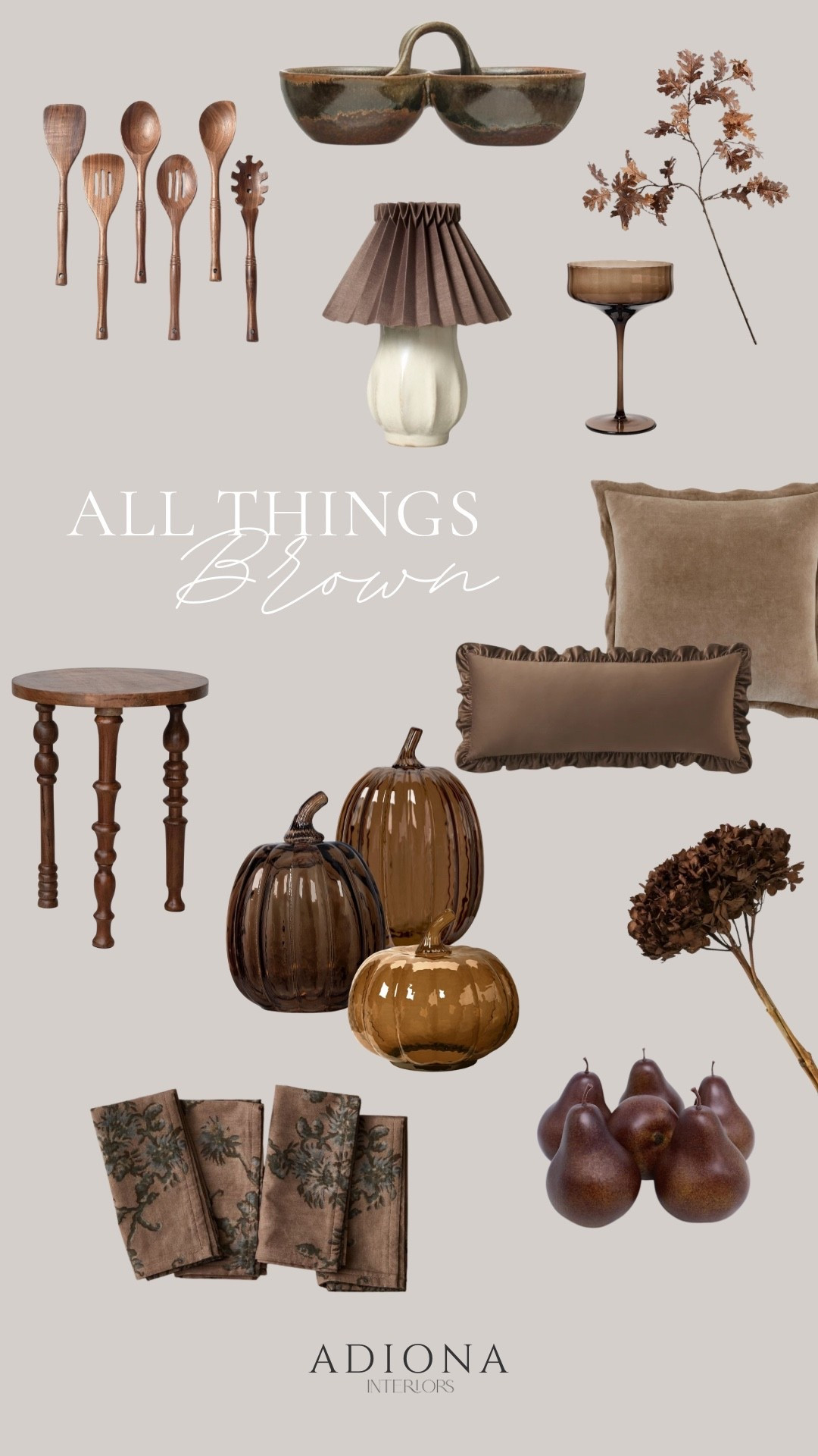 All things brown home decor

Side table, table lamp, throw pillow, pumpkin decor, dinner napkins, fall home, fall decor 

#LTKHome #LTKFallSale #LTKSeasonal