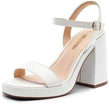 DREAM PAIRS Heels for Women Block Chunky Platform High Heels Open Toe Fashion Wedding Party Eveni... | Amazon (US)