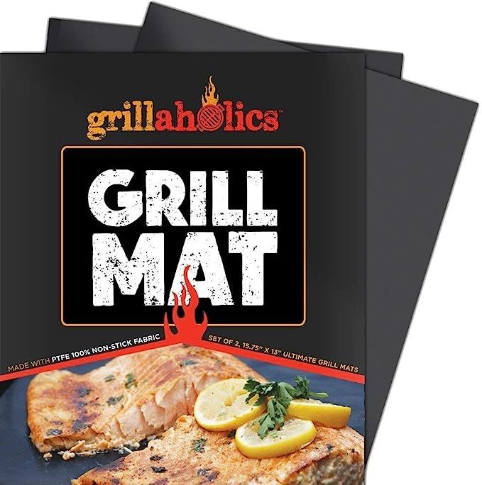 Grillaholics Grill Mat - Set of 2 Heavy Duty BBQ Grill Mats - Non Stick, Reusable, and Easy to Cl... | Amazon (US)