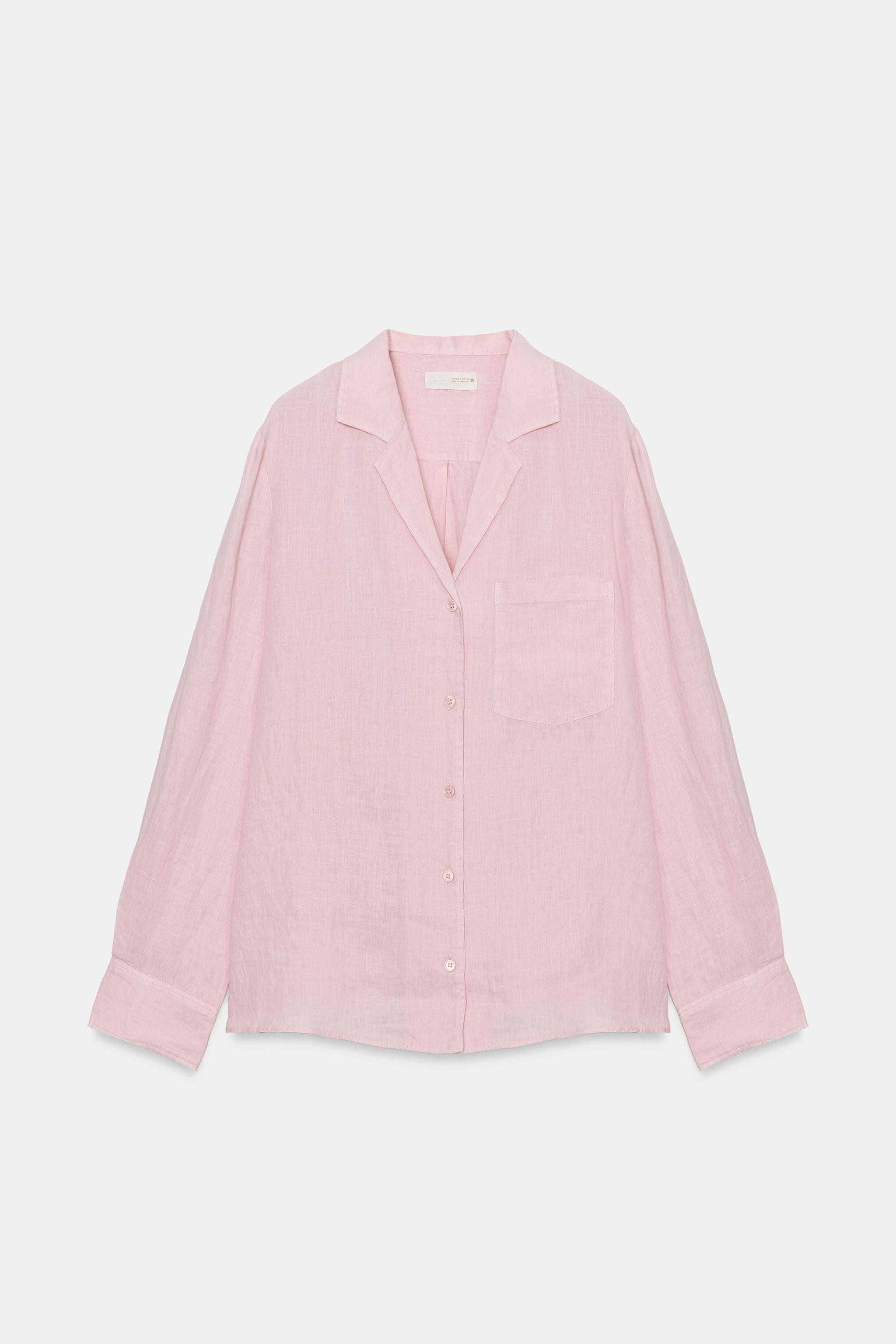 ZW COLLECTION LINEN SHIRT WITH POCKET | Zara UK