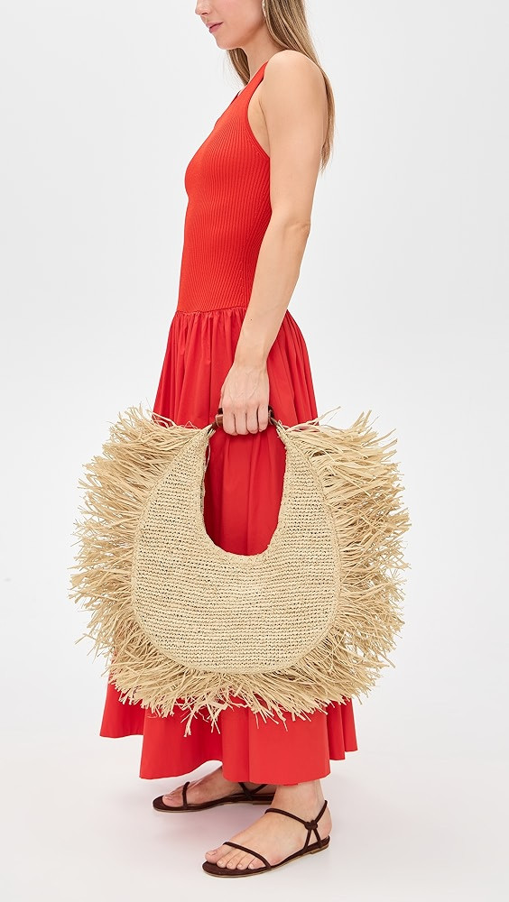 STAUD Large Raffia Moon Tote Bag | Shopbop | Shopbop