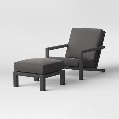 Asti Adirondack Patio Club Chair & Ottoman Set Charcoal - Project 62™ | Target