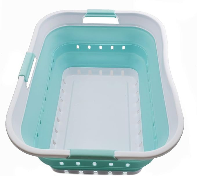 SAMMART 42L (11 gallon) Collapsible Plastic Laundry Basket - Foldable Pop Up Storage Container/Or... | Amazon (US)