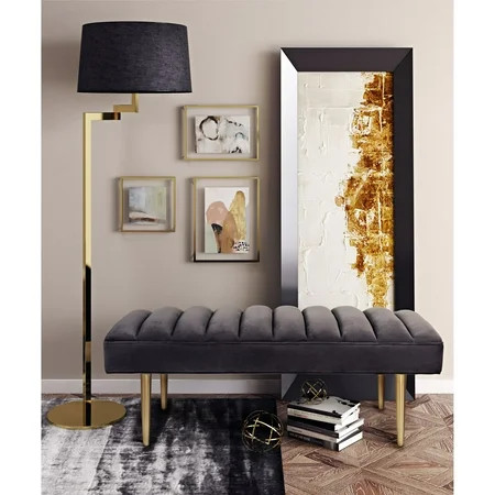 Jax Grey Velvet Bench | Walmart (US)