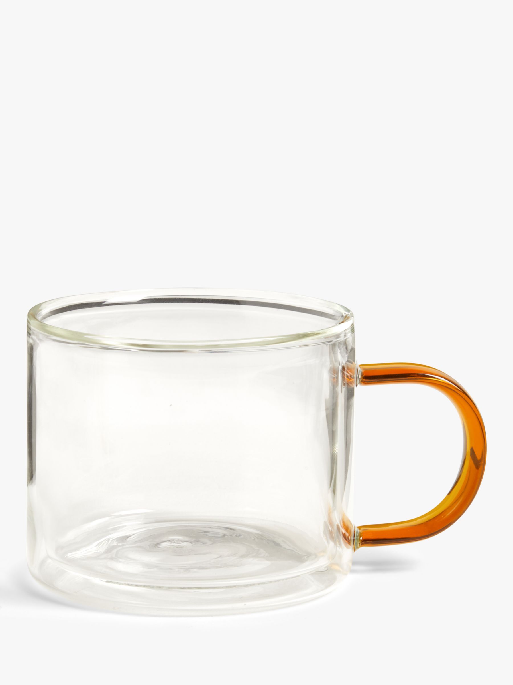 John Lewis Glass Coffee Mug, 280ml, Orange | John Lewis (UK)