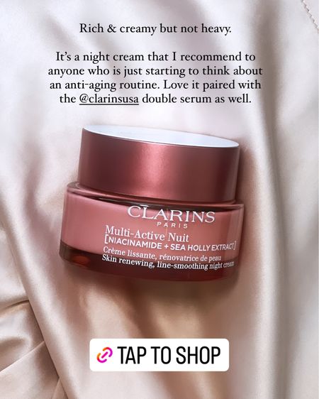 Truly one of the best anti-aging night creams I’ve ever encountered. @clarins @sephora #clarinspartner #sephora #clarins 