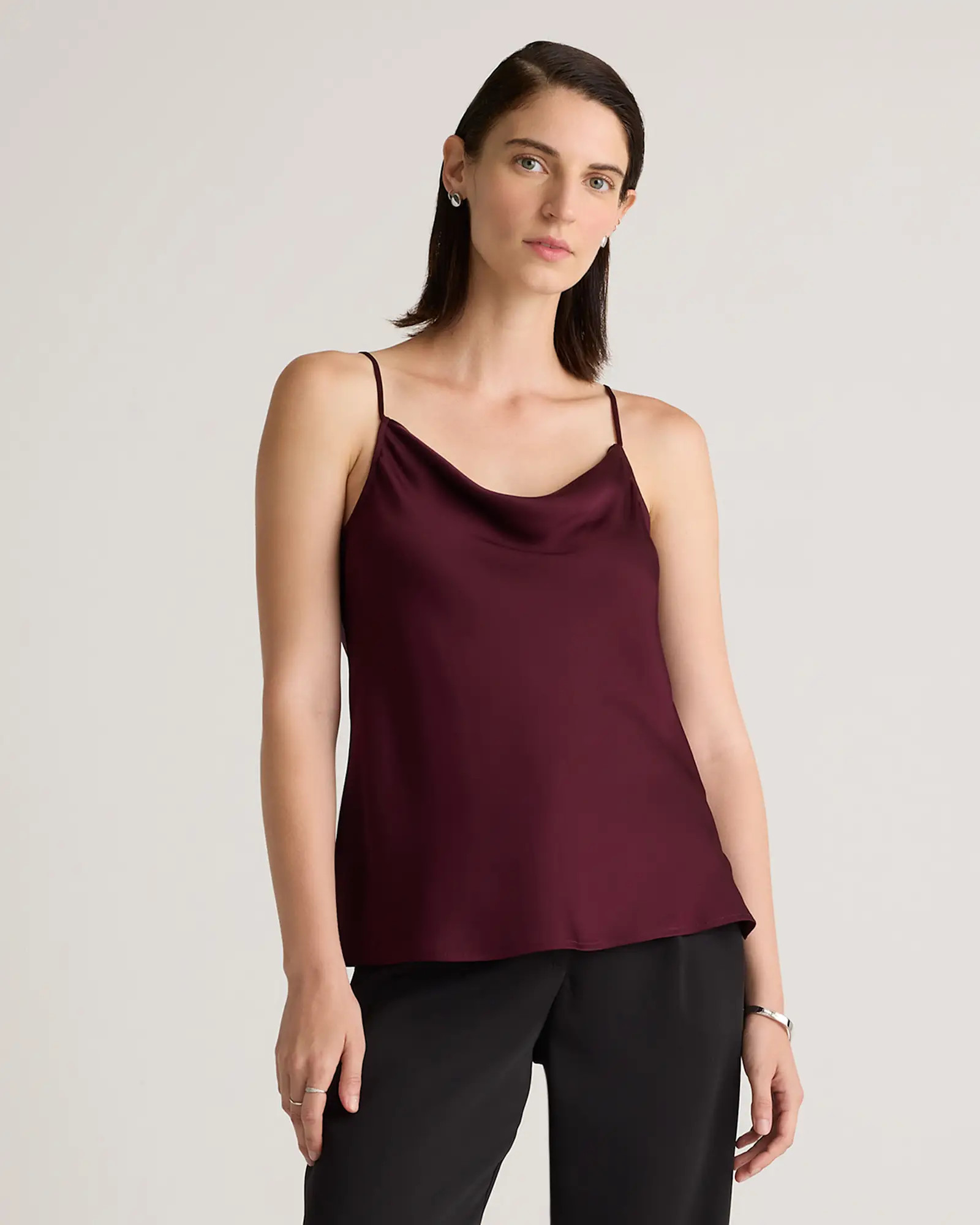 Washable Stretch Silk Cowl Neck Cami | Quince