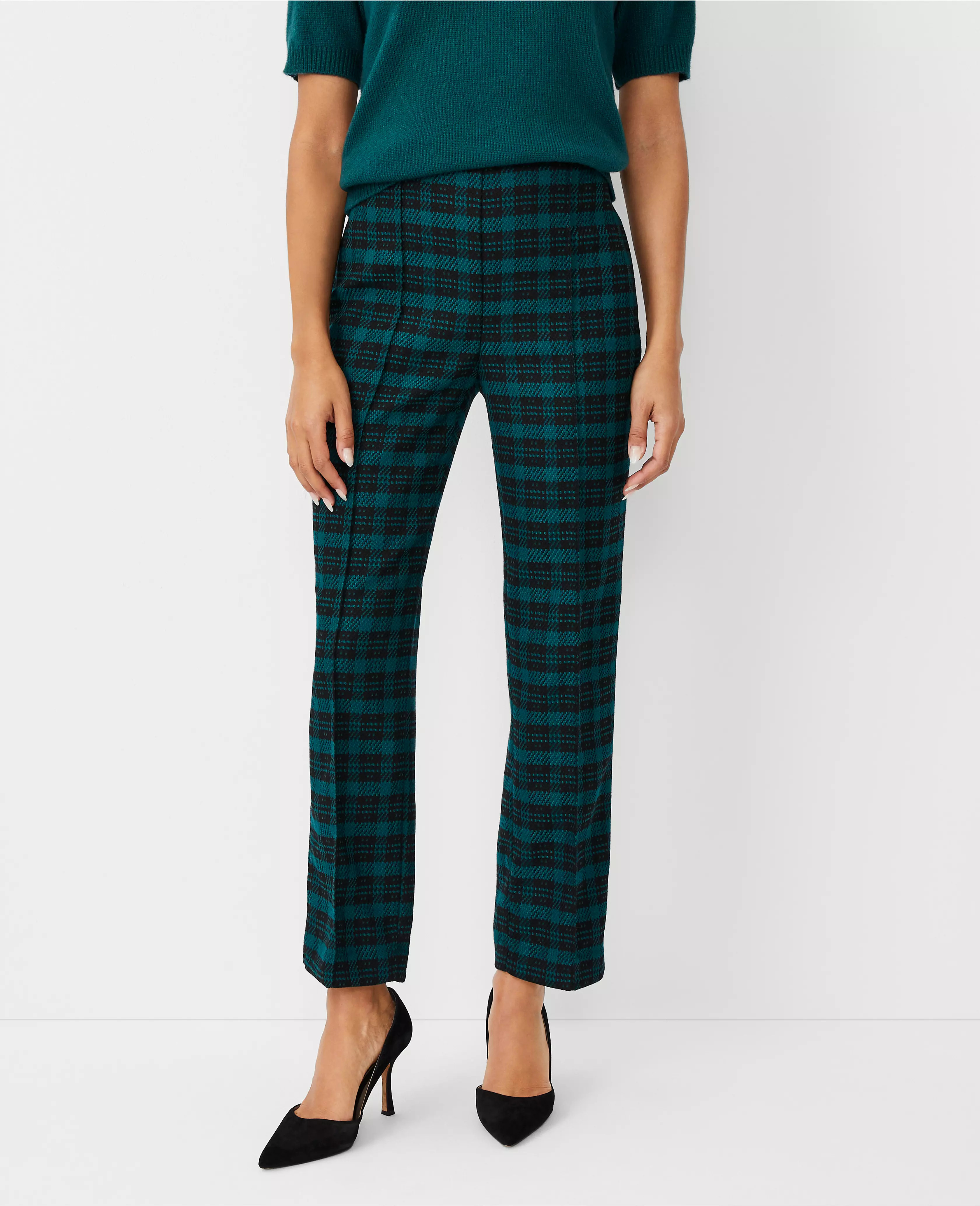 The Side Zip Pencil Pant in Plaid | Ann Taylor (US)