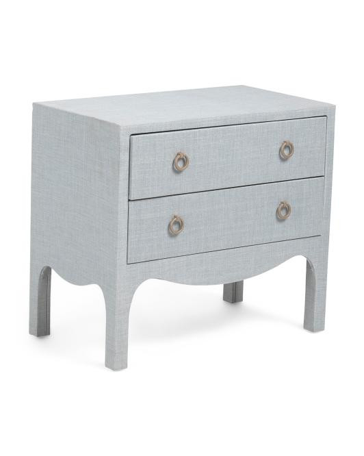 27x15x24in Two Drawer Swoop Linen Side Table | TJ Maxx
