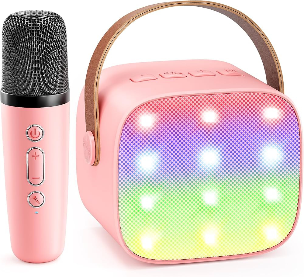YLL Mini Kids Karaoke Machine, Portable Bluetooth Speaker with Wireless Microphone, Christmas Kid... | Amazon (US)