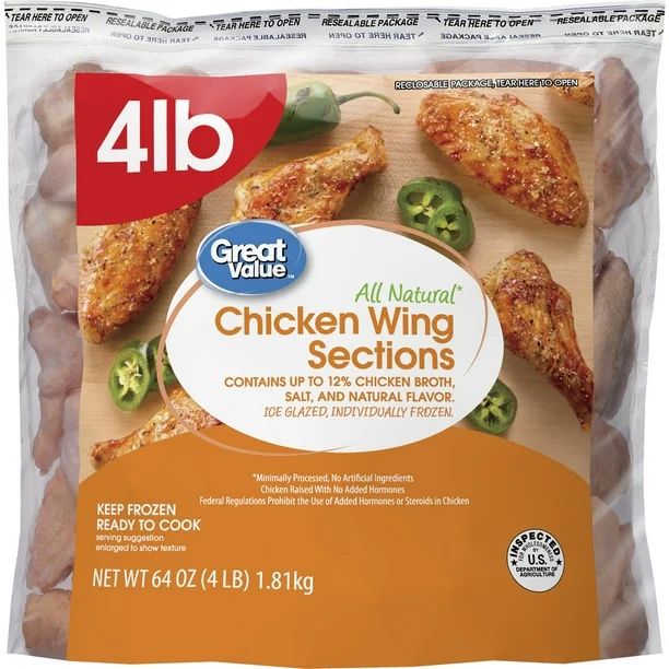 Great Value Chicken Wing Sections, 4 lb (Frozen) | Walmart (US)