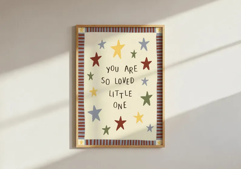You Are So Loved Little One Print - Nostalgia Kids Room Decor - Stars Nursery Wall Art | Etsy (Global)