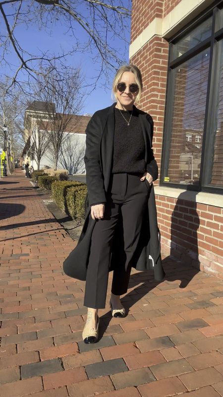 Another beautiful day here in Red Bank called for another blogger moment! I felt like this all black outfit needed a moment! 
Medium sweater but could’ve done a small, true to size pants and shoes (despite reviews saying to size up or down in the shoes)

#LTKworkwear #LTKstyletip #LTKSpringSale