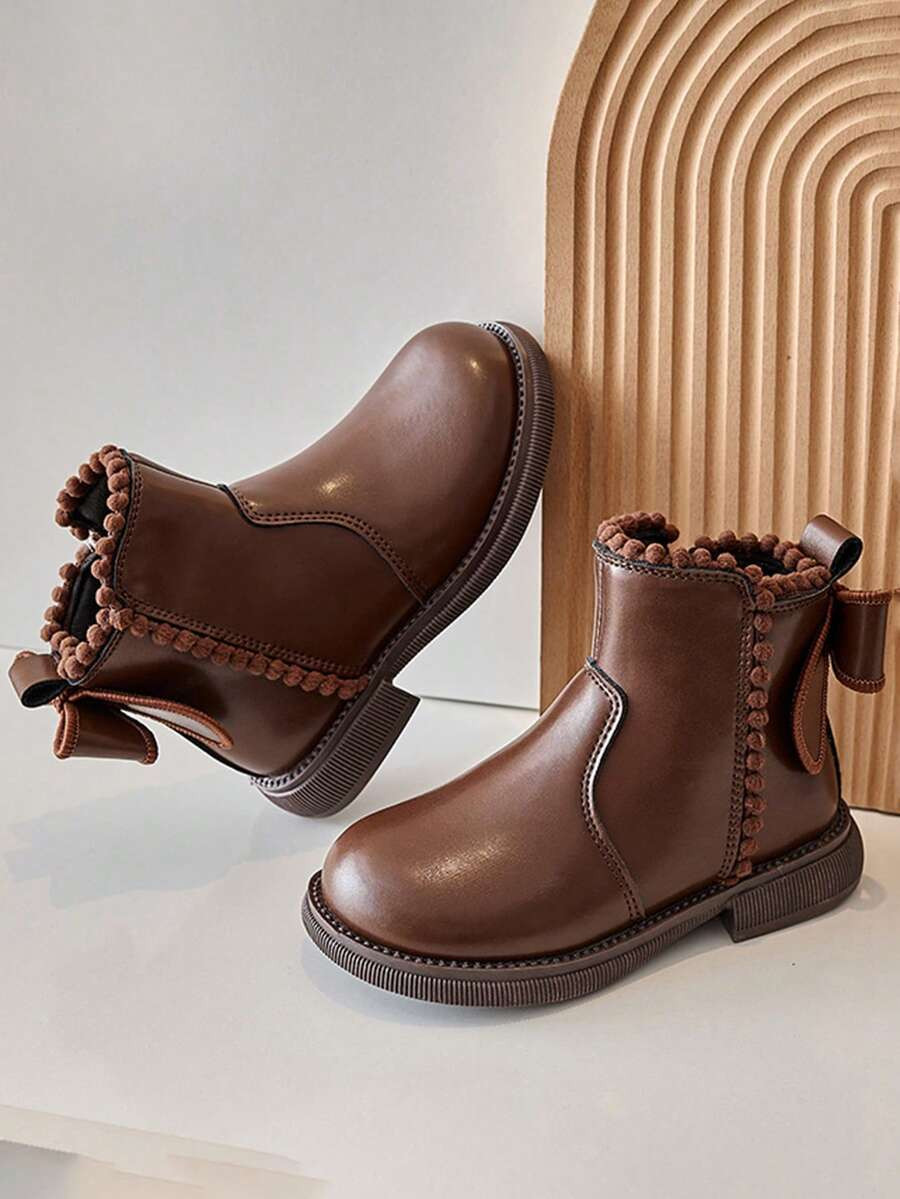 1 Pair Kids Autumn/Winter New Soft Sole Fashion Versatile Outdoor Non-Slip Warm Ankle Boots For G... | SHEIN