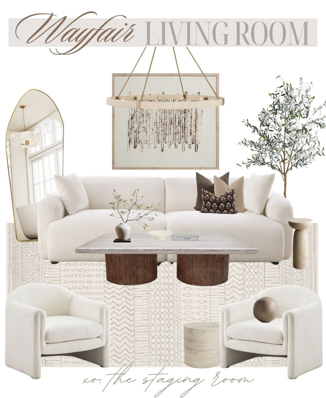 Earthy classic timeless living room 🤎

#wayfair #wayfairsale #wayday #livingroom #sofa #couch #accentchair #bouclechair #rug #arearug #mirror #irregularmirror #fulllengthmirror #standingmirror #wallart 

#LTKsale #LTKcasa