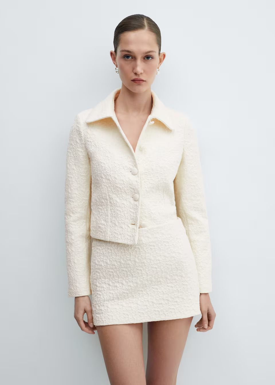 Textured cotton skirt -  Women | Mango USA | MANGO (US)