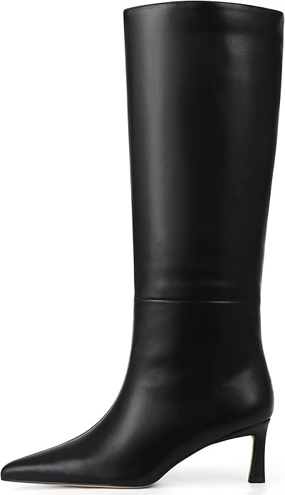 Knee High Boots Womens Wide Calf Kitten Heel Tall Boots Pointed Toe Suede Long Boots Trendy Dress... | Amazon (US)