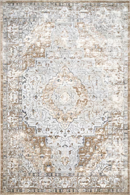 Beige Ivied Medallion 8' x 10' Area Rug | Rugs USA