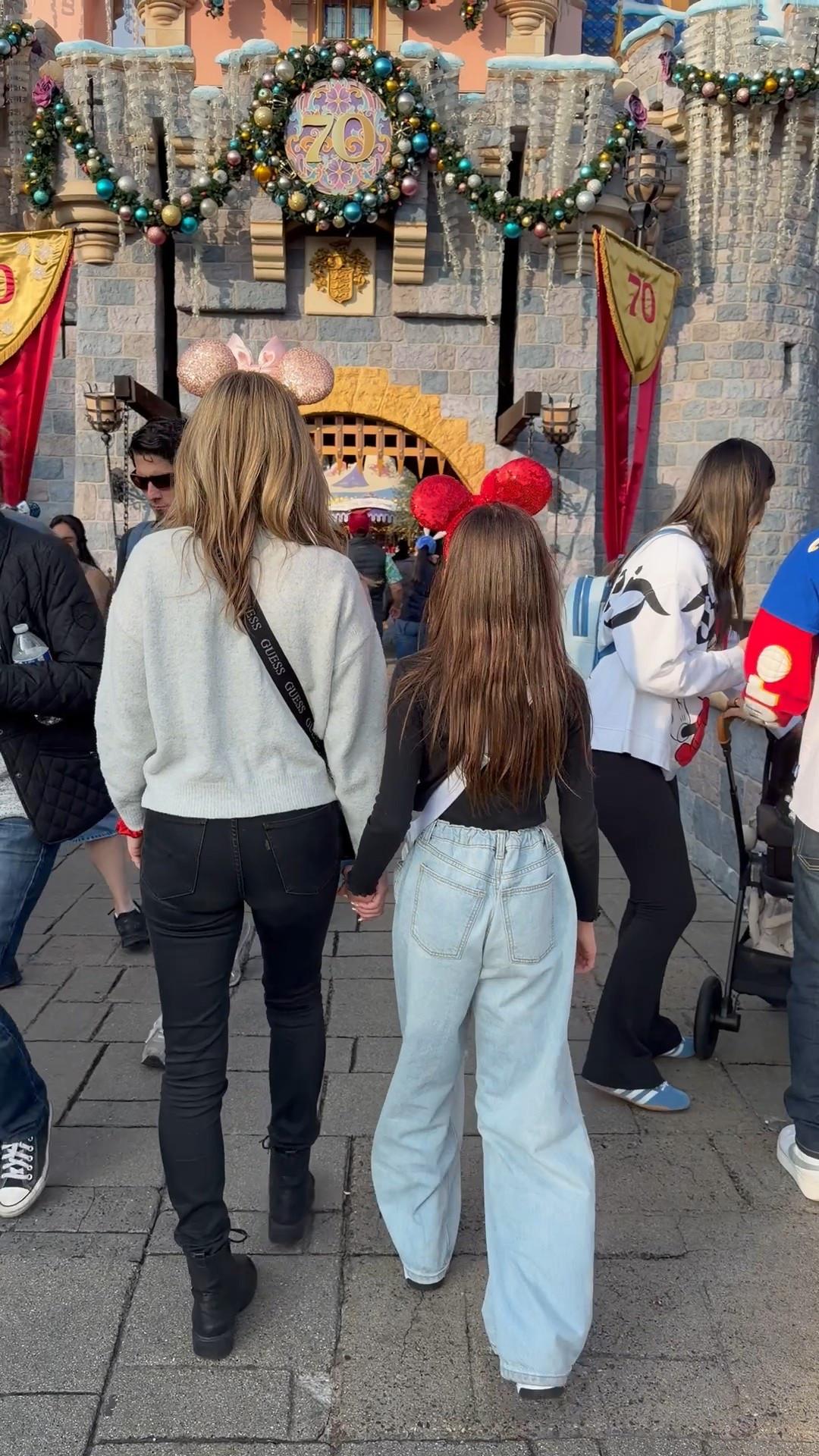 Disney Day with my mini me 🐭 
This sweater is so soft and perfect for the in between season weather. Jeans fit true to size. Madison loves these baggy jeans. They are great as you can customize the waist size and are long enough for her height.

#LTKmomlife #LTKdayinmylife #LTKstorytime