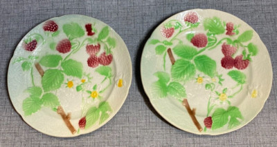 LOT 2 St. Clement France Majolica Fruit Plates-- RASPBERRY pattern | eBay US