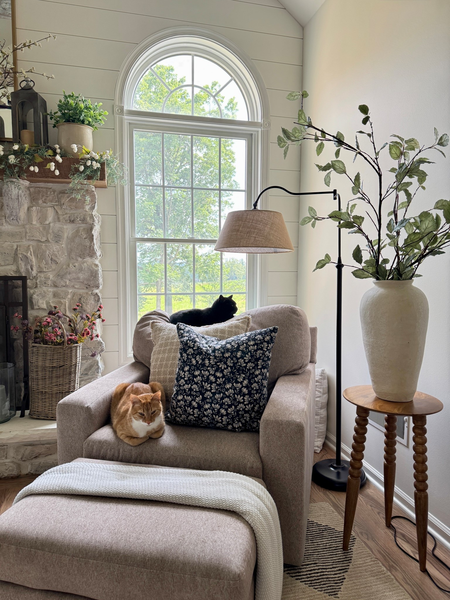 Two of my Wayfair favorites are on sale now - the pretty solid wood accent table and my best selling beautiful curved arm floor lamp! Our neutral area rug is also over 50% off! Also sharing the long stems, accent pillow covers, and similar vases to mine. Sorry kitties are not for sale! 😘

#LTKSaleAlert #LTKHome