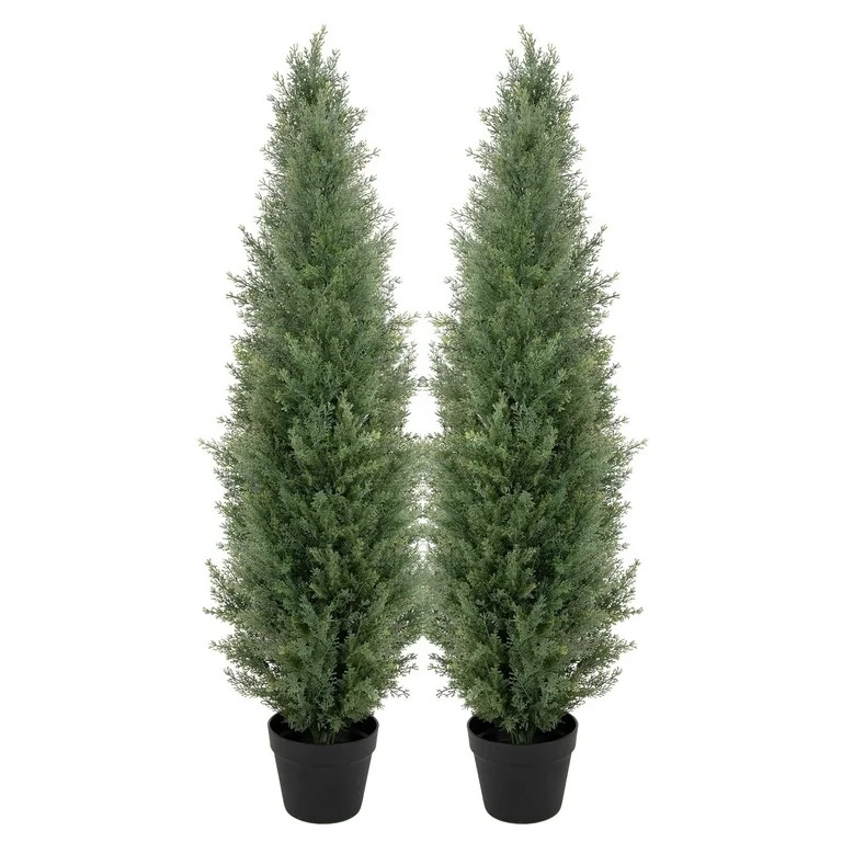 Nafresh 4ft UV Resistant Artificial Topiary Trees Outdoor with Full & Realistic Leaves, 48in Faux... | Walmart (US)