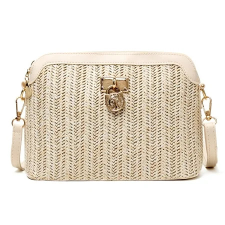 jingyuKJ Straw Crossbody Bag Boho Beach Holiday Women Shell Shoulder Bags (White) | Walmart (US)