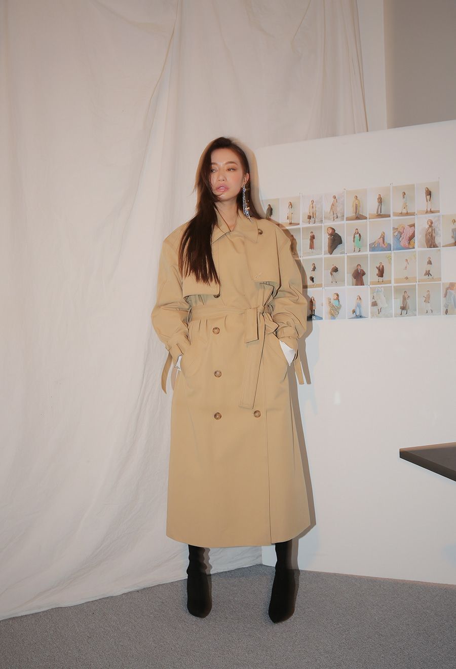 Buttoned Storm Flap Trench Coat | Stylenanda