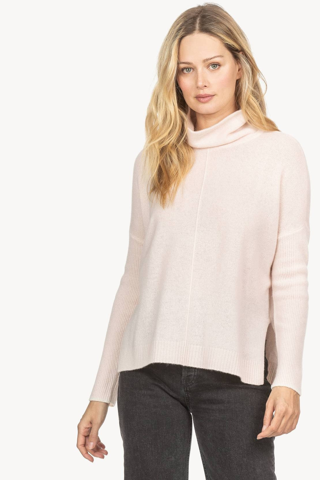 Ribbed Sleeve Turtleneck Sweater | Lilla P