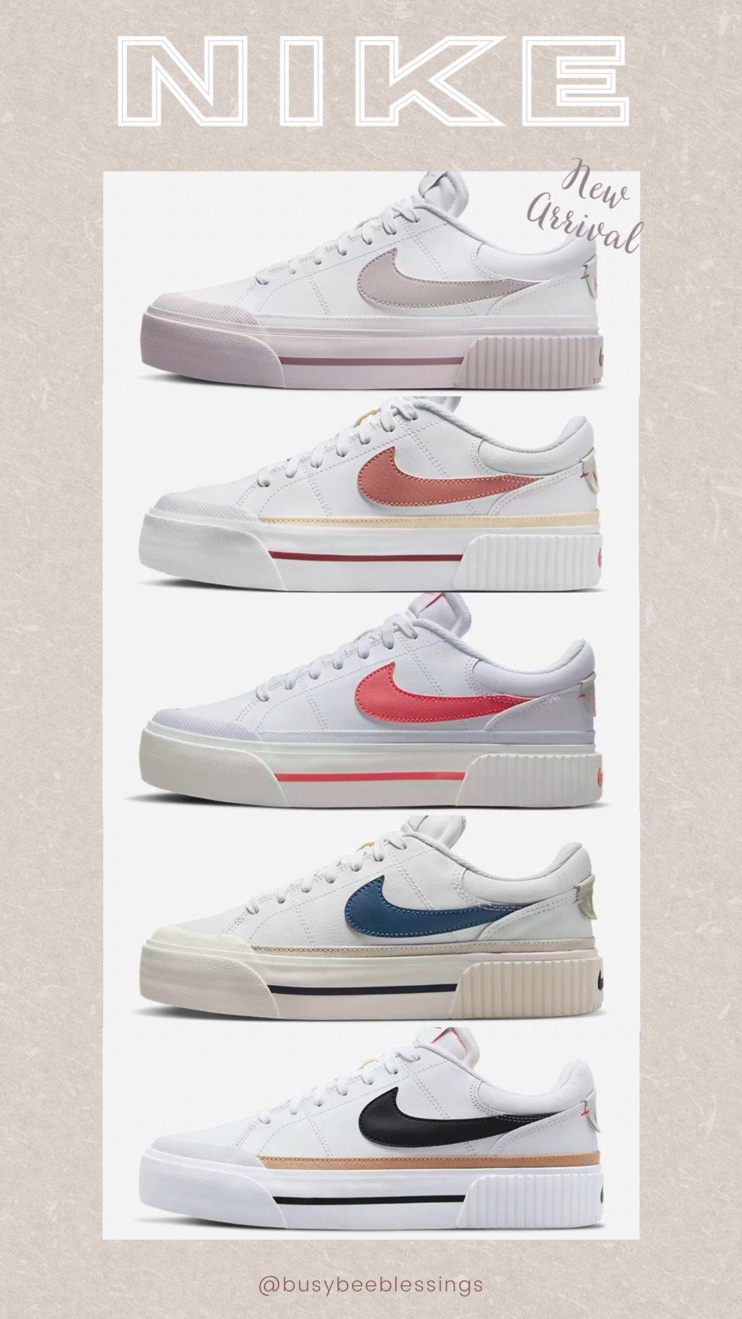 ✨New Arrival✨ The popular Nike Court Legacy is now available in beautiful White/Smokey Mauve. This shoe is ultra comfy and goes well with so many outfits. Some colors are now on sale so treat yourself or buy them as a birthday or Valentine gift for a loved one.

#LTKshoecrush #LTKGiftGuide #LTKsalealert
