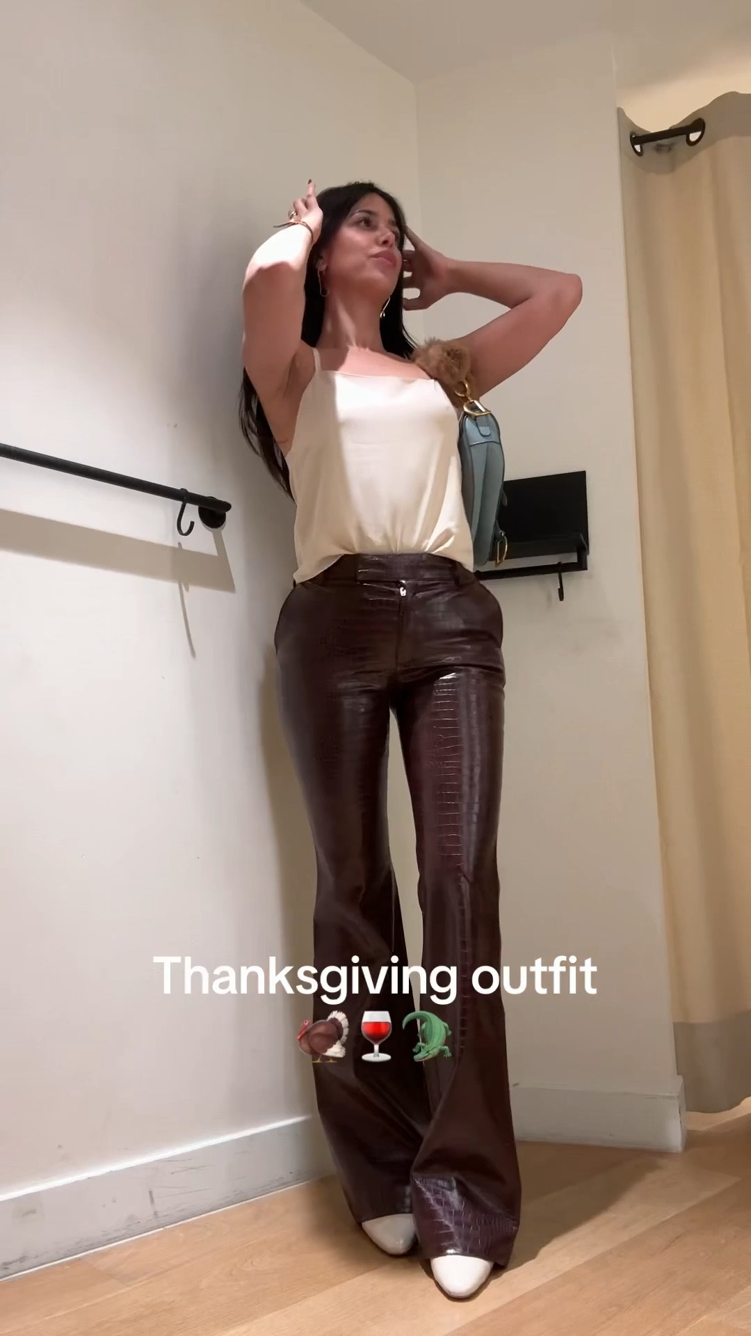 Best statement leather pants. Obsessed with this burgundy faux croco leather. It elevates everything 

#LTKwinter #LTKstyletip #LTKsale