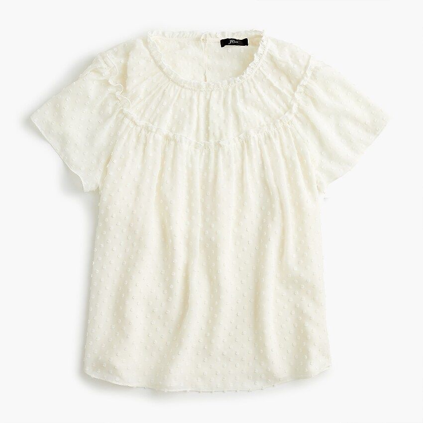 Gathered bib top in drapey swiss dot | J.Crew US