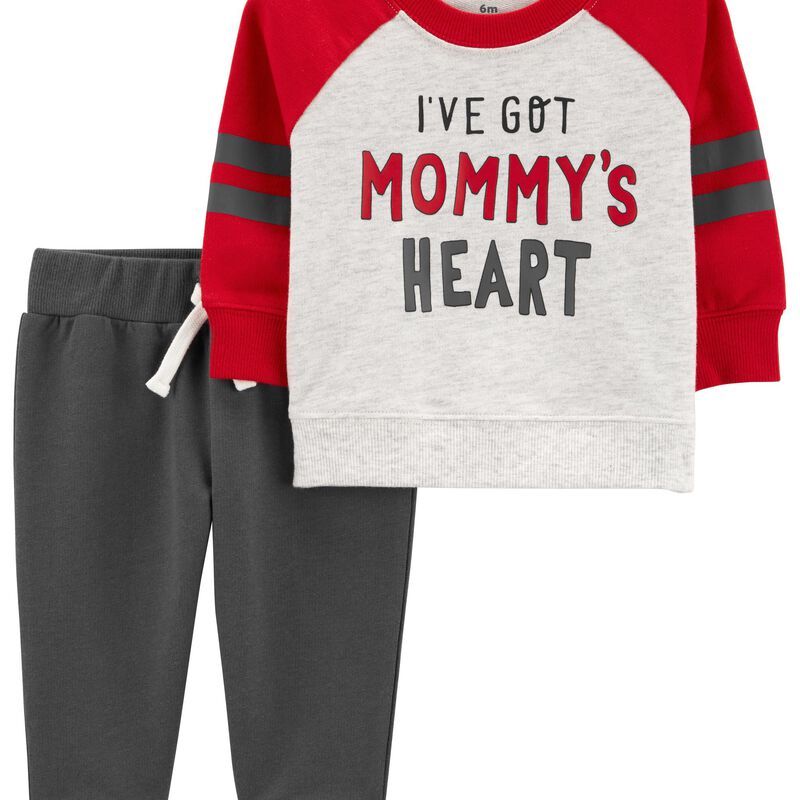 Baby 2-Piece Mommy's Heart Sweatshirt & Pant Set | Carter's