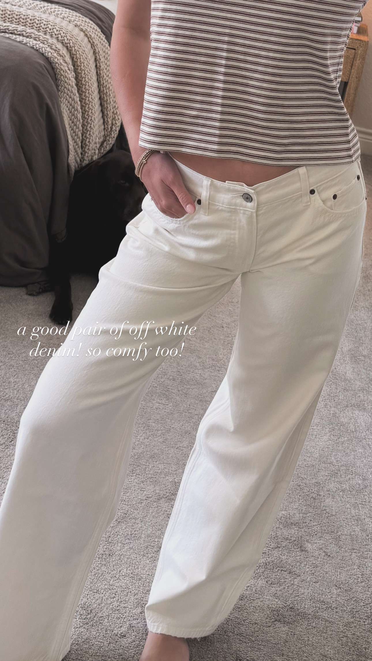#AbercrombiePartner spring & summer uniform staple!!!!! a pair of white denim is essential. 

Wearing a size 27. 

@Abercrombie truly just gets it! 

 #LTKootd #LTKmomlife #LTKBump