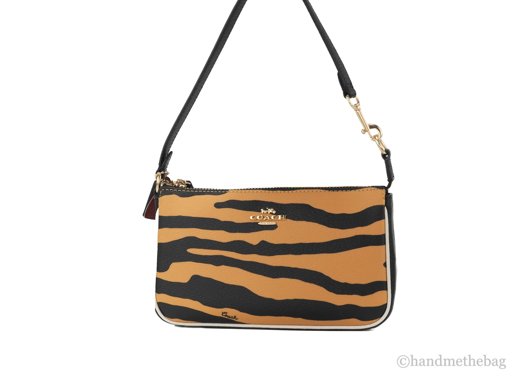 Coach (C7438) Nolita 19 Mini Tiger Print Coated Canvas Top Handle Wrist Handbag | Walmart (US)