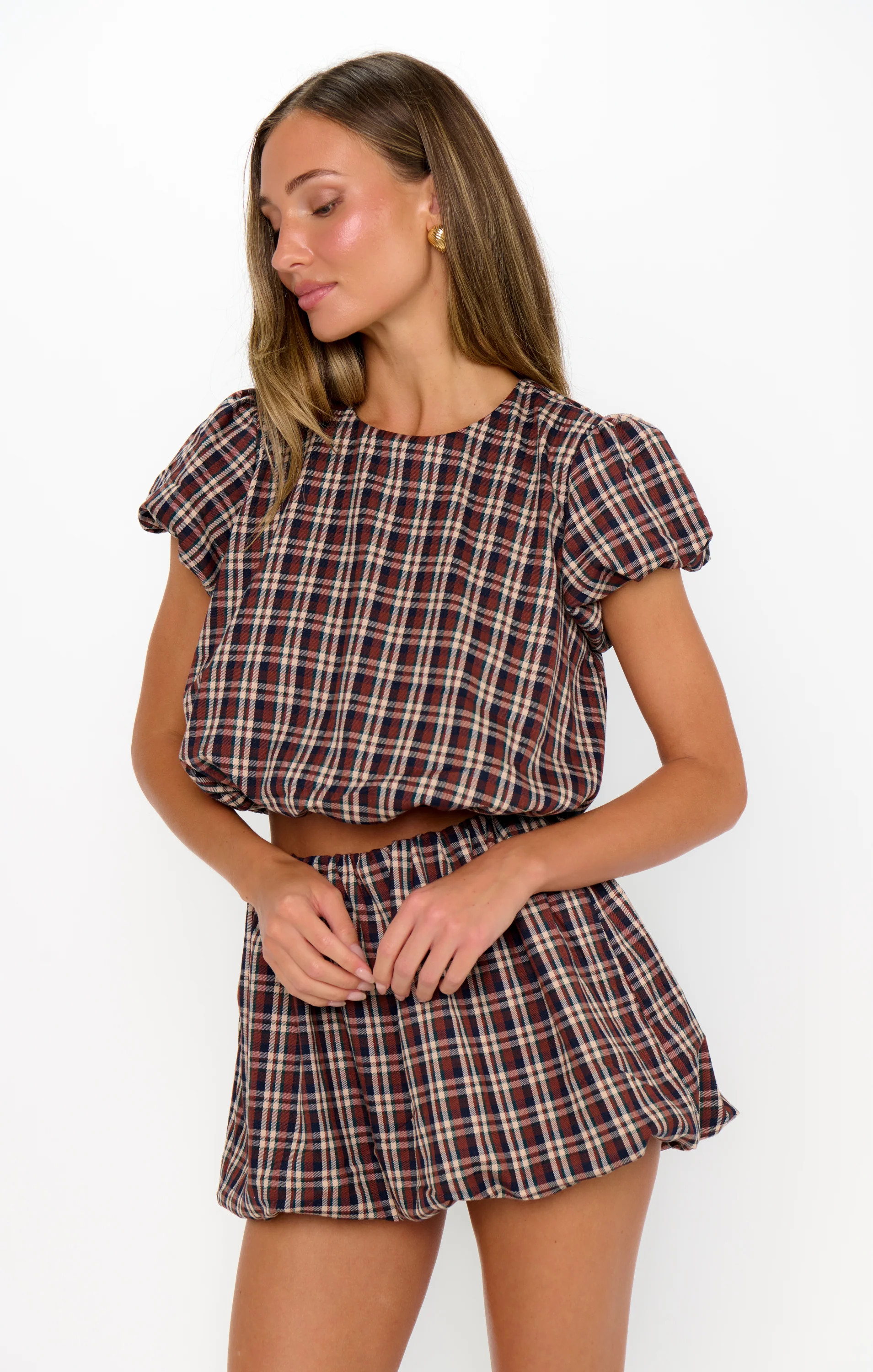 Highland Bubble Skort, in Saddle Plaid, Size: Medium | Show Me Your Mumu | Show Me Your Mumu