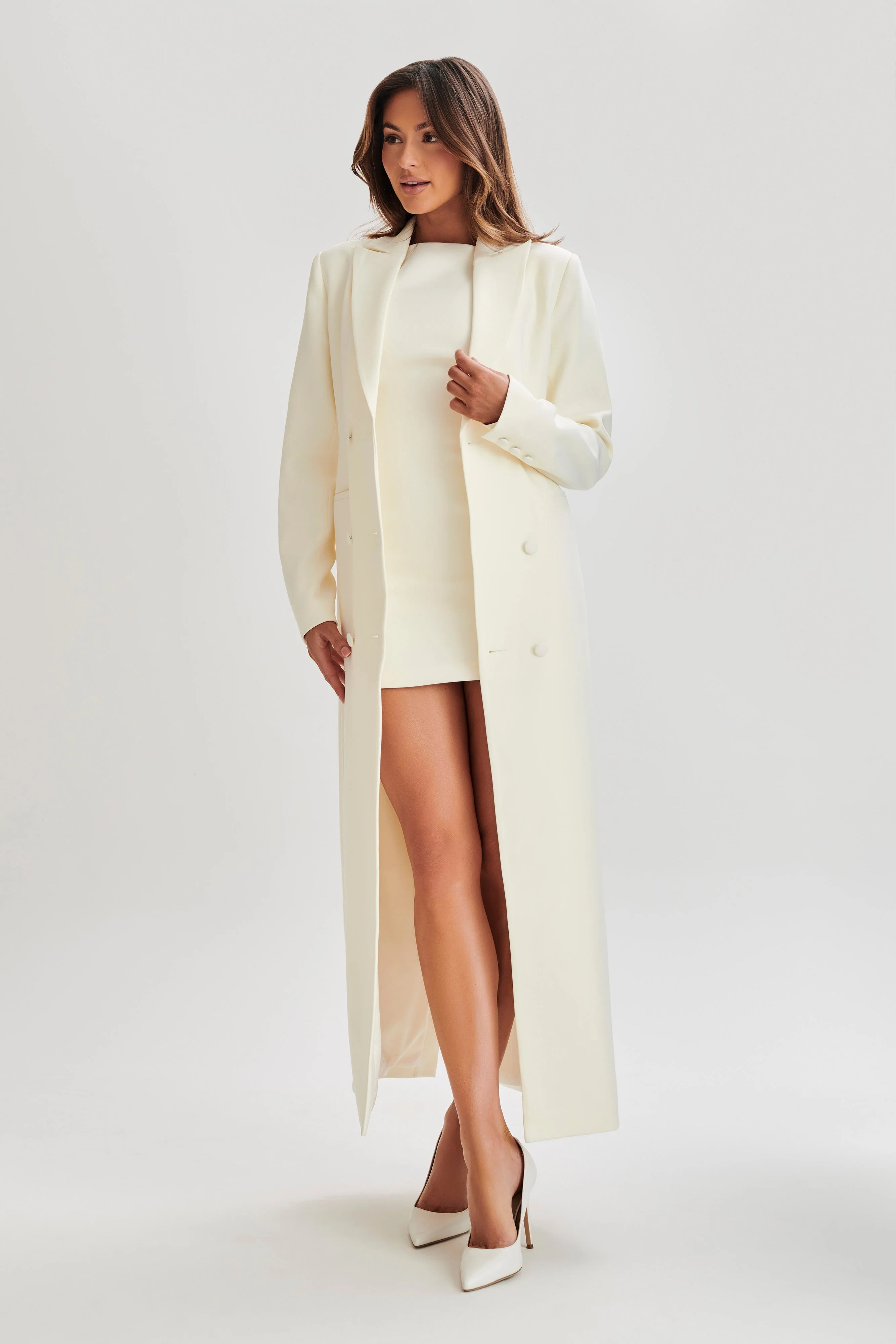 Carver Suiting Coat - Ivory | MESHKI US