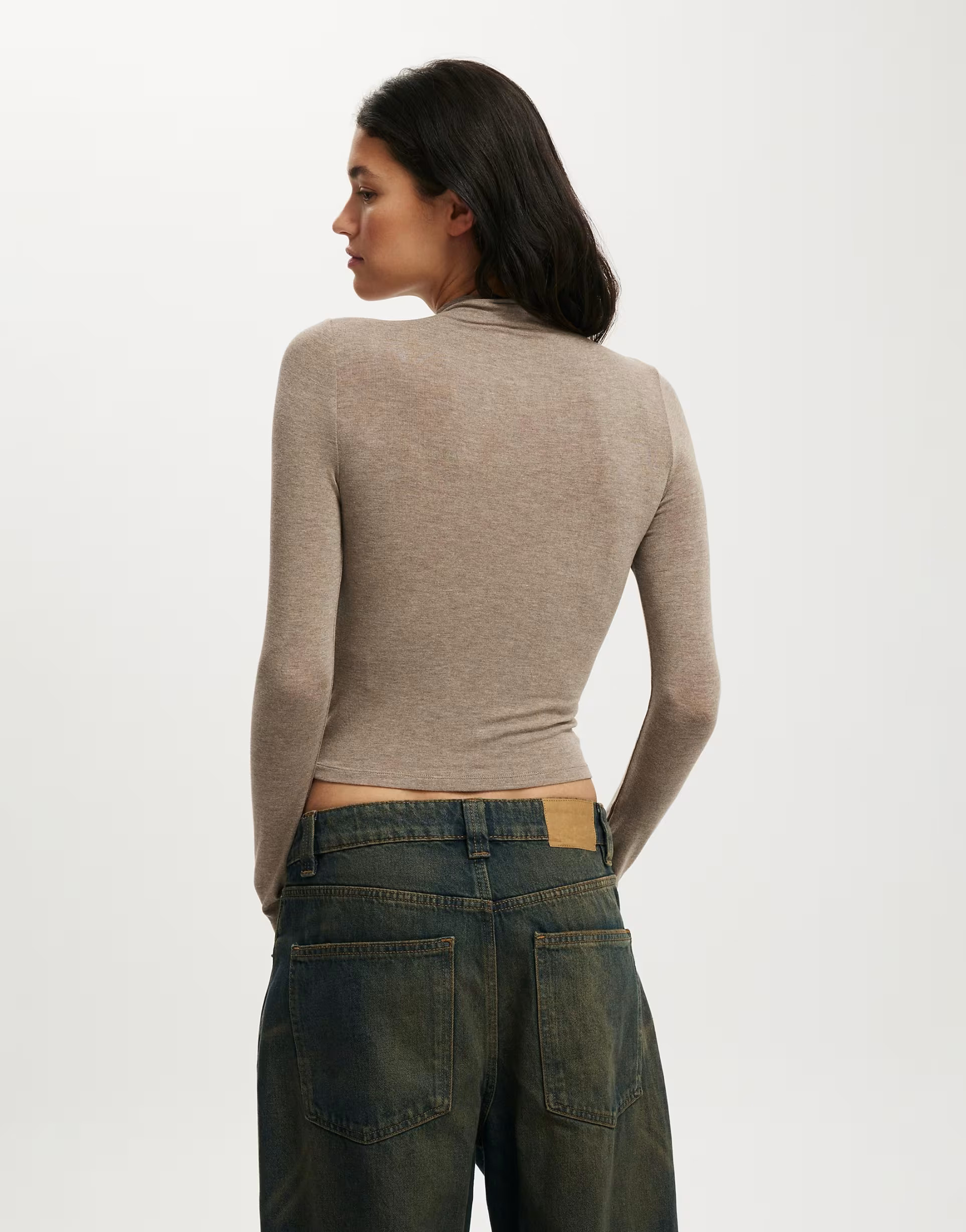 Cotton On Base layer mock neck long sleeve in brown | ASOS | ASOS (Global)