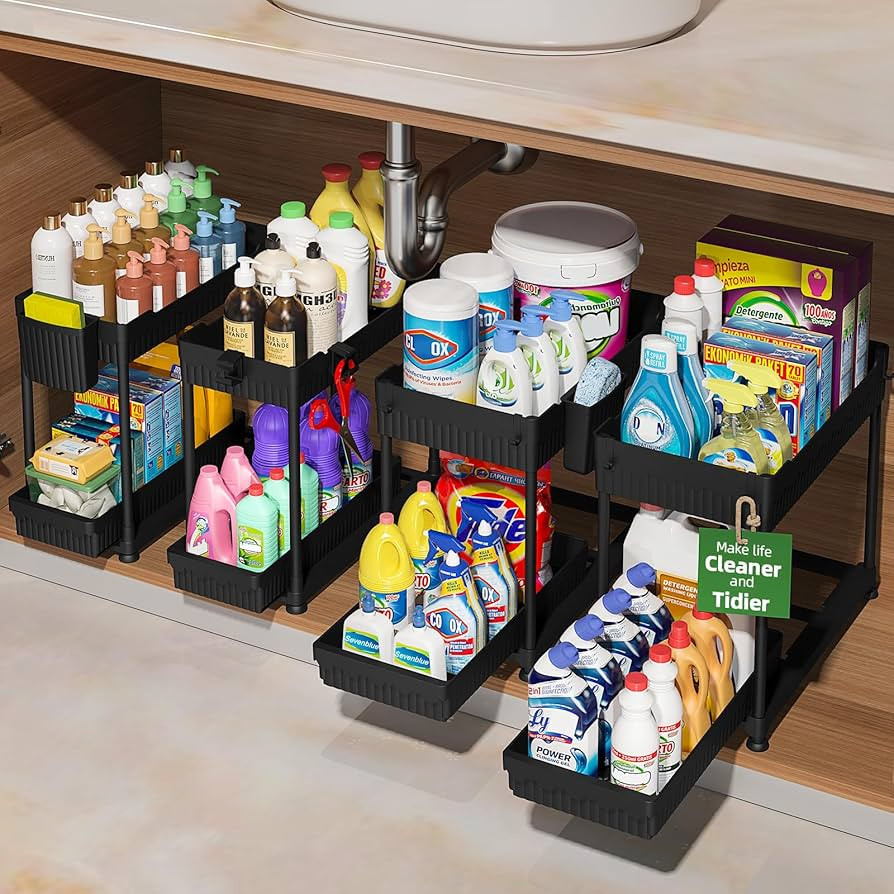 4 Pack Under Sink Organizer and Storage,Bathroom Organizers, Multi-Use Under Sink Organizer for B... | Amazon (CA)