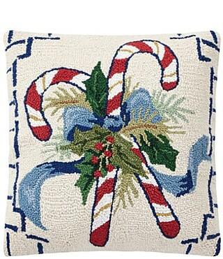 Peking Handicraft Candy Cane Wool Hook Pillow | Dillard's