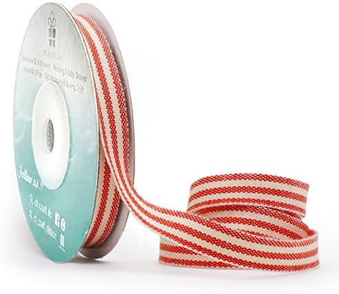 CT CRAFT LLC Natural Cotton Stripes Ribbon for Home Decor, Gift Wrapping, DIY Crafts, 10 mm (3/8... | Amazon (US)