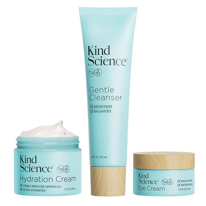 Kind Science by Ellen DeGeneres 3-Piece Skin Care Set with Gentle Cleanser, Hydration Cream, Eye ... | Amazon (US)