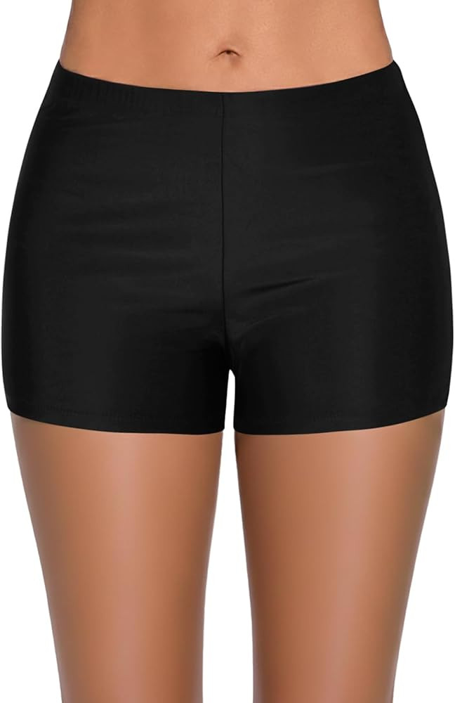 Yonique Womens Swim Shorts Solid Tankini Bottoms Swimsuit Bottoms(Available in Plus) | Amazon (US)