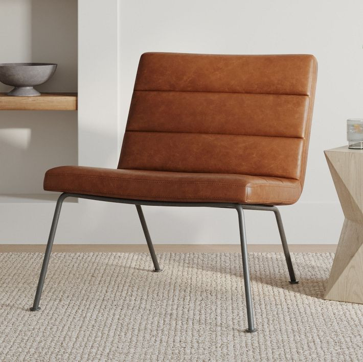Angus Leather Slipper Chair | West Elm (US)