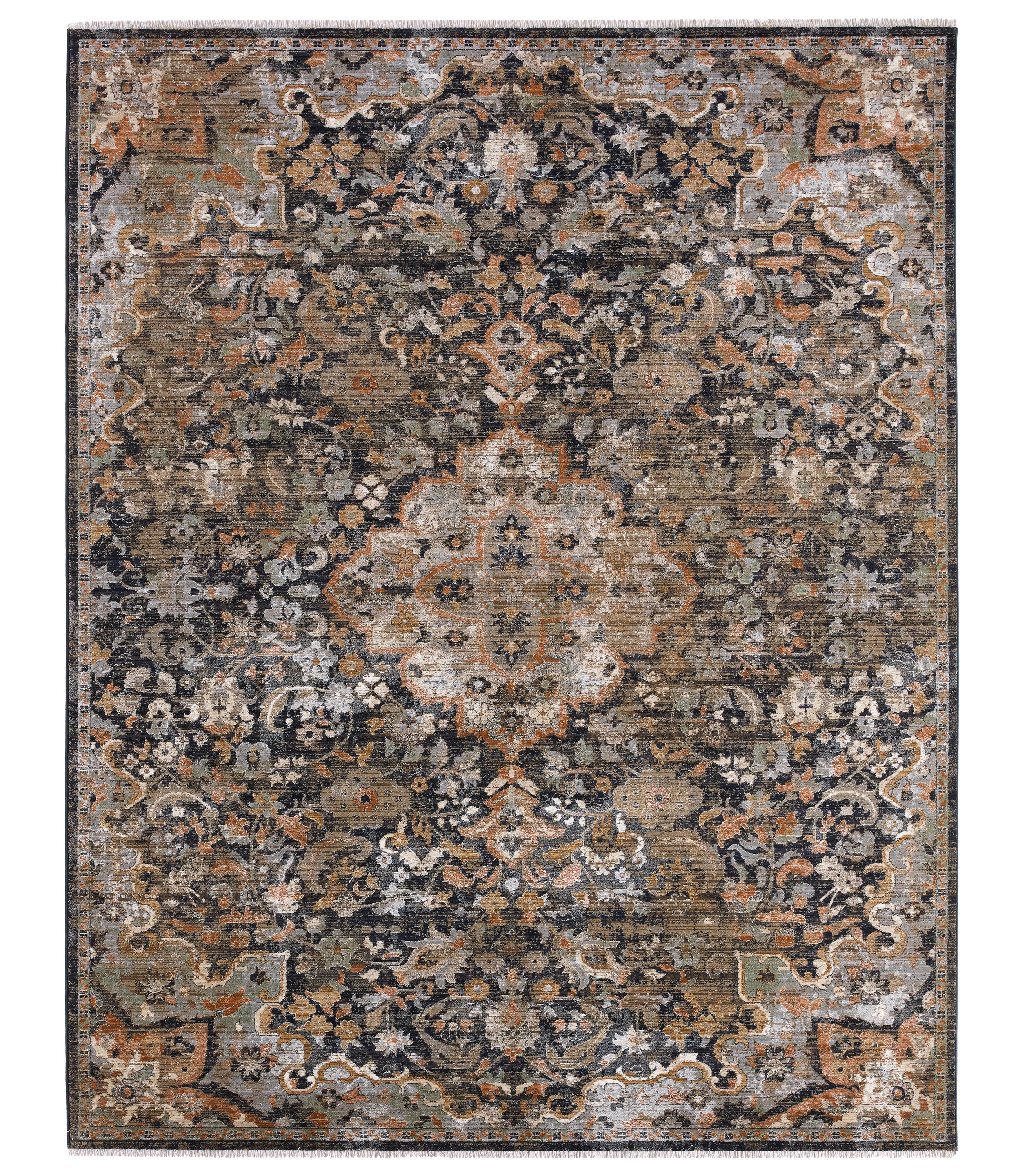 Finnuala Soft Power-Loomed Oriental Area Rug with Distressed Medallion | Wayfair North America