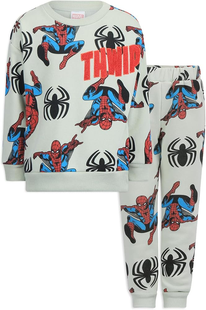 Marvel Spider-Man Boys 2 Piece Sweatshirt and Pants Set for Toddlers and Big Kids – Green | Amazon (US)