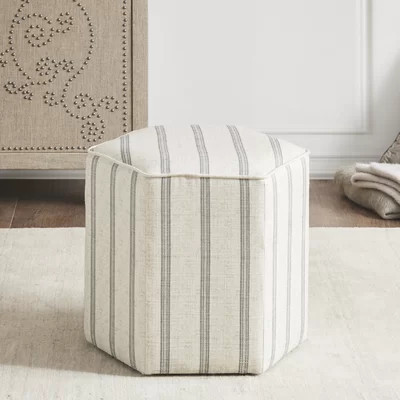Martha Stewart Ellen Striped Upholstered Ottoman | Wayfair North America