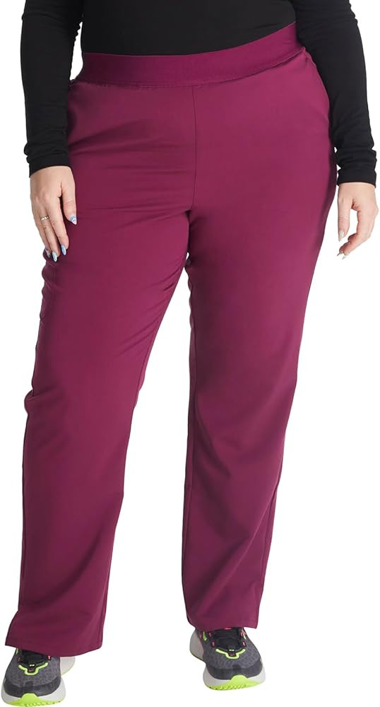 Cherokee Women's Scrub Pants, Mid-Rise Pull-On Straight Leg Bottom with 5 Pockets - CK136A | Amazon (US)