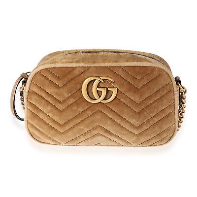 Gucci Taupe Matelassé Velvet Marmont Small Shoulder Bag  | eBay | eBay US