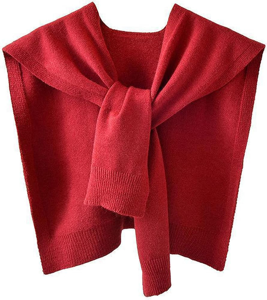 Zontroldy Women's Fashion Sweater Knitted Knotted Shawl Wraps Cape Tops Blouses | Amazon (US)